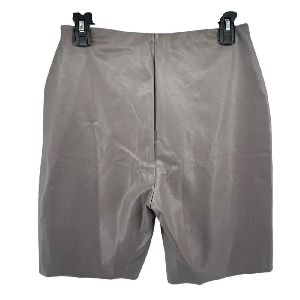 Forever 21 Charcoal Faux Leather High-Waist Biker Shorts NWT – Size Large - Picture 2 of 9